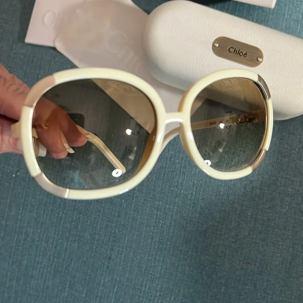 Chloe Cream Sunglasses Full Inclusion NWT - Picture 7 of 11